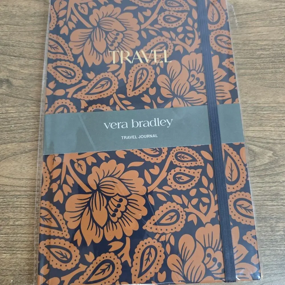 Vera Bradley Travel Journal Lotus Montage Roasted Pecan New Sealed